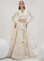 Net White Bridal Wear Embroidery Work Ready To Wear Lehenga Choli